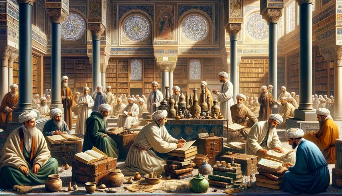 Saracen physicians in a scholarly environment, emphasizing their contributions to medical knowledge and the significant process of their works being translated into Latin, which later became fundamental texts in European universities