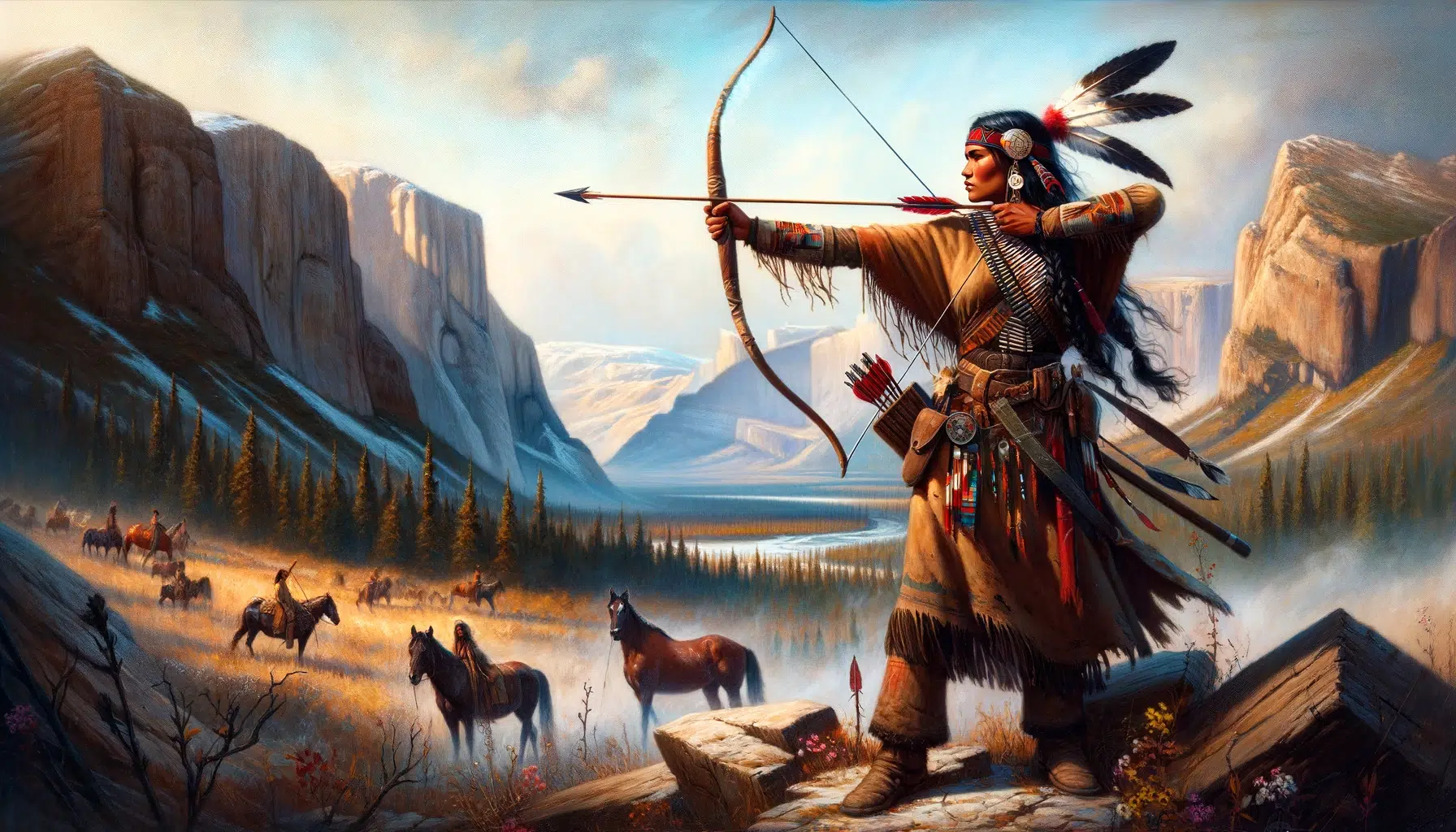 Pitamakan, "Running Eagle," as she navigates her formative years among the Blackfoot people, highlighting her journey towards becoming a celebrated warrior and her defiance of gender norms
