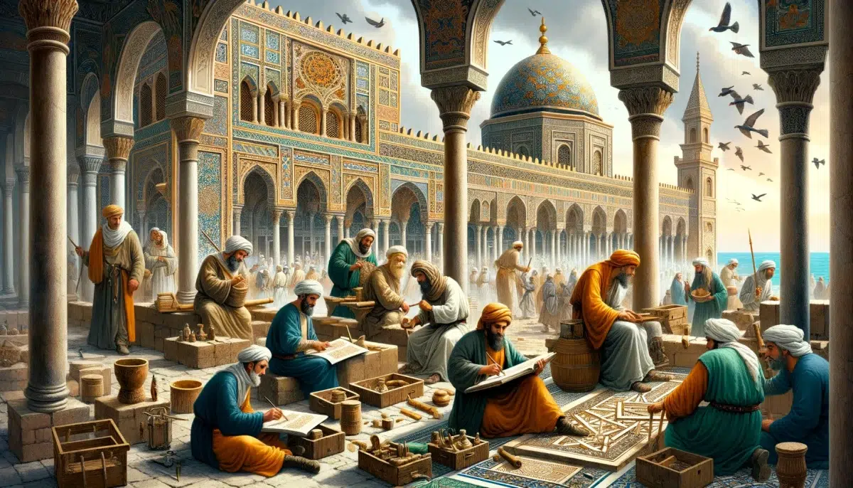 Saracen artisans in the construction and decoration of Sicilian palaces like the Palazzo dei Normanni highlights the blend of Norman and Arab architectural features, capturing the essence of cultural exchange and the melding of artistic traditions.