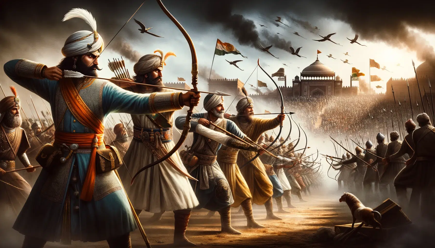 the historic Battle of Panipat, depicting the clash between Babur’s Timurid forces and the Sultanate of Delhi led by Ibrahim Lodi