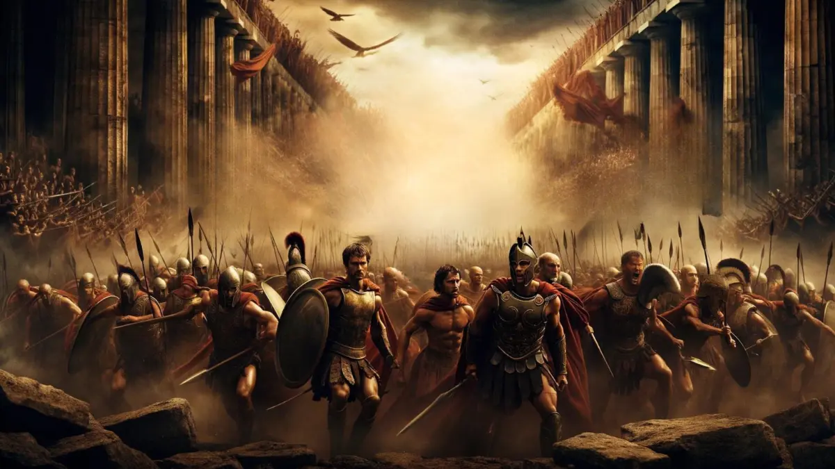 epic film "Troy," showcasing the intensity and drama of the Trojan War with iconic characters set against the backdrop of ancient Troy