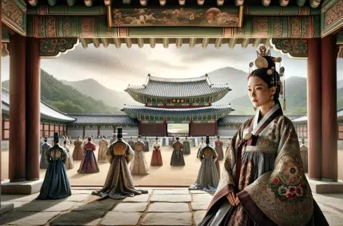 Queen Seondeok, depicting her as the legendary female monarch of the Silla dynasty