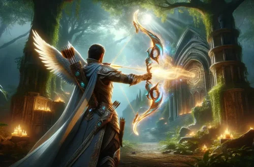 fantasy image of the Bound Bow spell in Skyrim