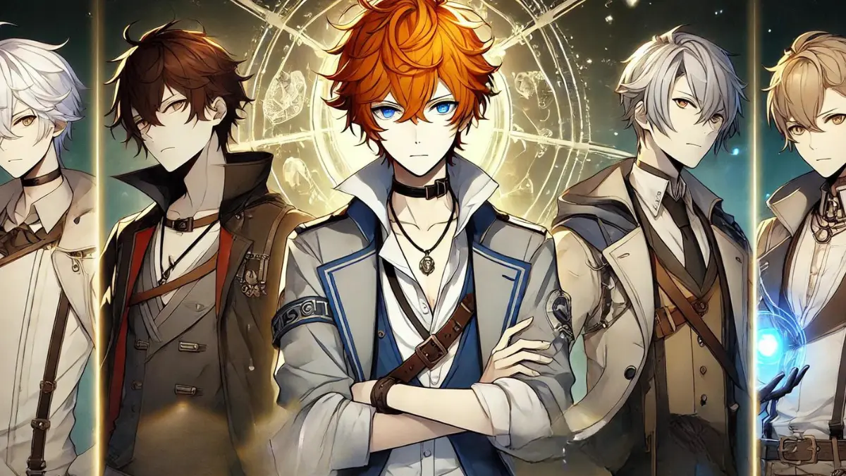 Anime image of a Genshin Impact team composition centered around Tartaglia as the Hydro Harbinger. Show Tartaglia leading the team and utilizing his hydro powers in battle. The other characters in the team should complement his strengths and cover his weaknesses. The environment should reflect their location in a challenging quest or dungeon