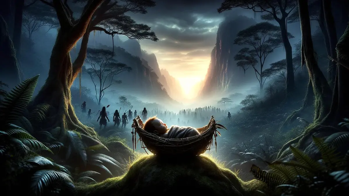 the infant Aloy is exiled from the Nora people at birth in the archery game Horizon Series