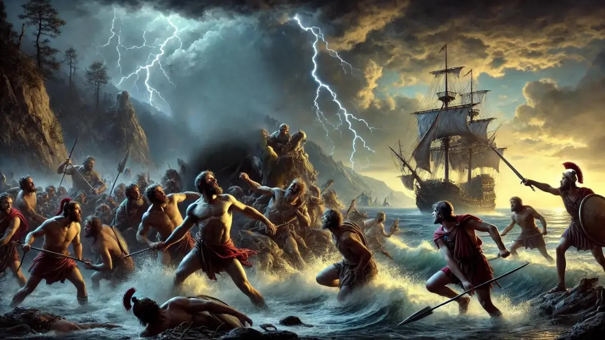 fighting with the Doliones