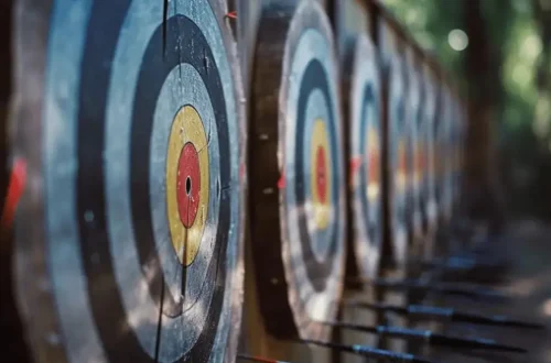 row of archery targets