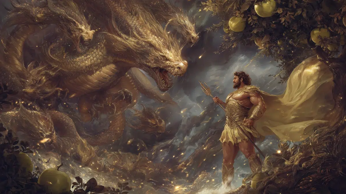 Heracles and Ladon Dragon
