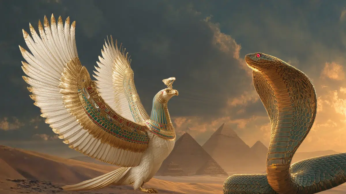Twin Cobra and Vulture Goddesses of Egyptian mythology