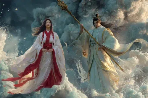 Japanese gods Izanagi and Izanami