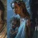 three images of Greek women who had children with Zeus